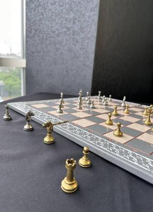 Комплект шахматных фигур из метала, "класические" , арт.8099254 фото