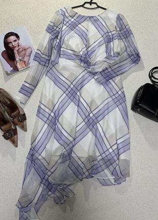Нежное, женственное, воздушное миди-платье из шифона с ассиметричным низом2 фото