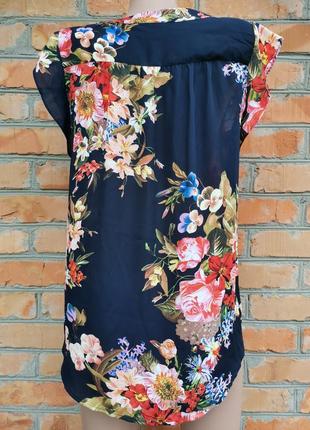 Шикарная шифоновая блуза в яркие цветы2 фото