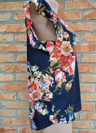 Шикарная шифоновая блуза в яркие цветы3 фото