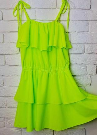 Сарафан лимонный летний девочке рост 158-176