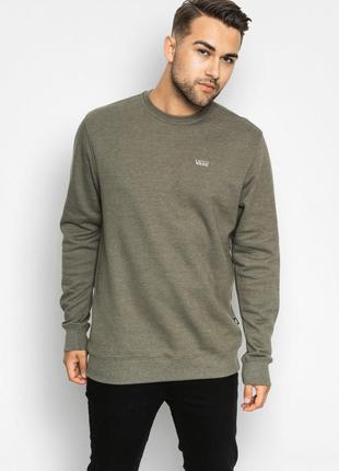 Свитшот мужской зеленый кофта лонгслив джемпер sweatshirt vans core basic cf iv crew р.м🇺🇸🇲🇰