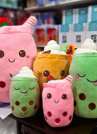 Мягкая игрушка подушка обнимашка " boba " боба, " пузырьковый чай " bubble tea, 50см