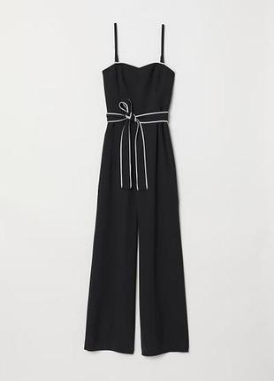 Комбинезон h&m черный с широкими штанами