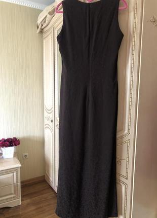 Роскошное длинное шелковое платье в пол, натуральный жаккардовый шёлк шелк,7 фото