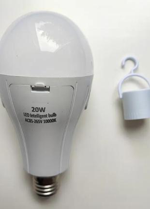 Светодиодная лампочка led bulb с аккумулятором / аккумуляторная аварийная лампочка в патрон