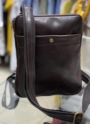 Шкіряна чоловіча сумка кожаная сумка мессенджер планшет барсетка