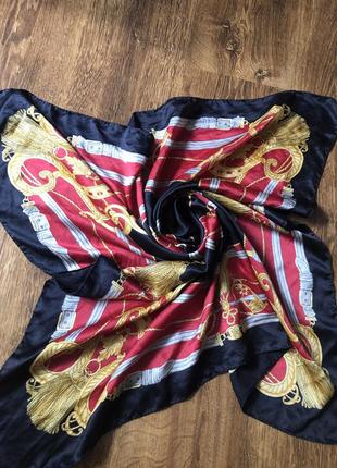 Роскошный шелковый платок, шарф, натуральный шёлк, шелк, принт в стиле hermès4 фото