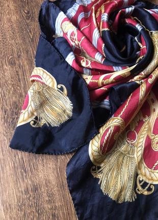 Роскошный шелковый платок, шарф, натуральный шёлк, шелк, принт в стиле hermès5 фото