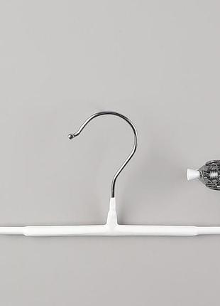 Плечики вешалки тремпеля для брюк и юбок металлические хромированные в силиконовом покрытии, длина 30 см