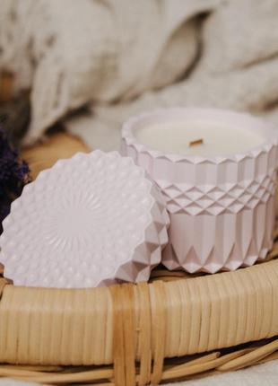 Аромасвічка romantic tea spa lavender 100% wood wax 200g 42h   nac 10821 фото