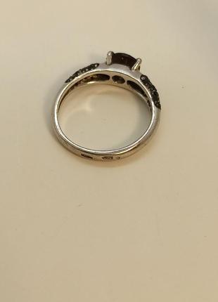 Серебряное кольцо дымчатый кварц4 фото