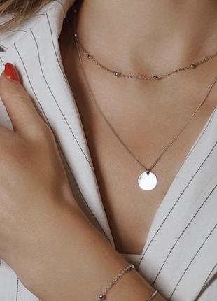 Дуже красива подвійна ланцюжок з підвіскою, срібло