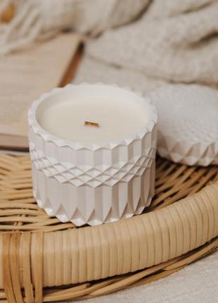 Аромасвічка romantic tea spa white 100% wood wax 200g 42h   nac 10802 фото