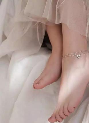Ніжний браслетик на ніжку, срібло