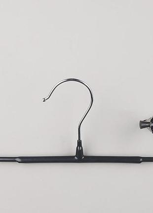 Плечики вешалки тремпеля для брюк и юбок металлические хромированные в силиконовом покрытии, длина 30 см