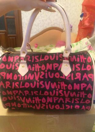 Новая классная вместительная сумка с розовыми буквами2 фото