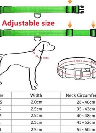 Нашийник з usb-зарядкою світний нашийник з підсвіткою для собак м5 фото