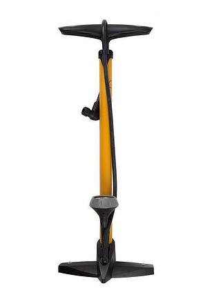 Насос підлоговий green cycle gpf-355p сталевий з манометром, presta+schrader, 160psi