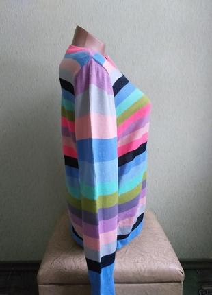 Яркий свитер в полоску. пуловер. розовый, неоновый, голубой, мятный, сиреневый, коралловый.5 фото