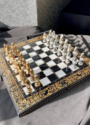Шахматы с акрилового камня, египет, 55×28 см, арт.190642