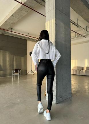 Жіночі шкіряні штани на флісі2 фото