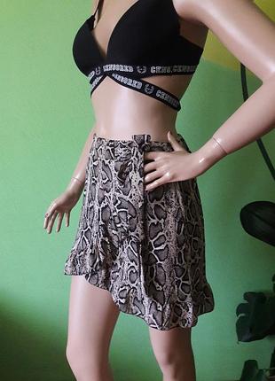 Шифонновая юбка змеиный принт