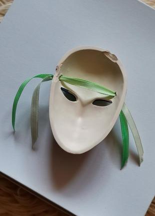 Украшение декор венецианская маска на стену лицо карнавальная маска миниатюра бисквитный фарфор винтаж7 фото