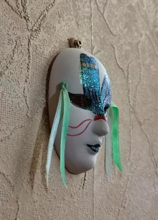 Украшение декор венецианская маска на стену лицо карнавальная маска миниатюра бисквитный фарфор винтаж9 фото