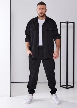 Костюм нюдовый джоггеры карго зауженные длинная рубашка оверсайз вельветовый брюки...