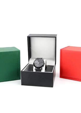 Подарочная коробка для наручных часов. шкатулка для часов зеленая, подарочные коробка зеленая, эко-кожа1 фото