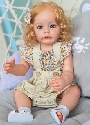 Силиконовая коллекционная кукла реборн reborn девочка рокси полностью анатомическая ( виниловая кукла ) высота3 фото