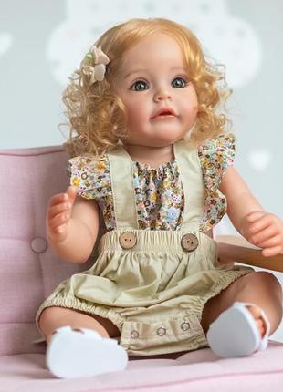 Силиконовая коллекционная кукла реборн reborn девочка рокси полностью анатомическая ( виниловая кукла ) высота