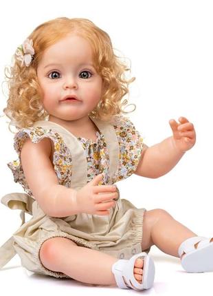 Силиконовая коллекционная кукла реборн reborn девочка рокси полностью анатомическая ( виниловая кукла ) высота2 фото