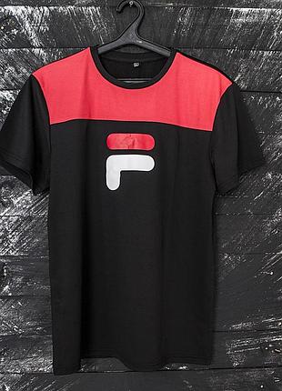 Футболка мужская fila черная с красным