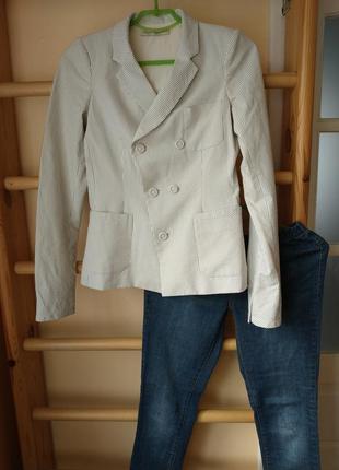 Оригинальный блейзер пиджак в полоску с шелковой подкладкой от balenciaga pre-owned2 фото