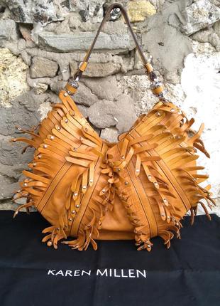 Karen millen шикарная сумка 40*26 натуральная кожа3 фото