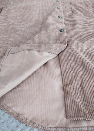 Вилветовая женская рубашка коричневого цвета shein, s6 фото