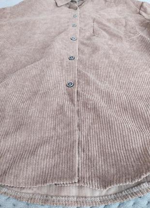 Вилветовая женская рубашка коричневого цвета shein, s4 фото
