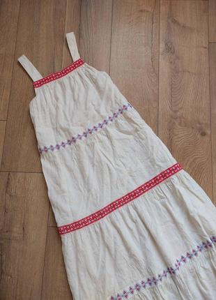 Сукня міді лляна вишиванка superdry льняной сарафан з льону лляний платье миди льняное из льна5 фото