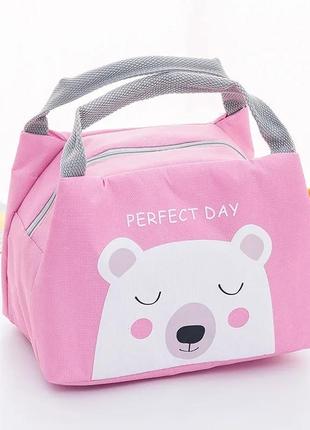 Термо сумка дитяча рожева ланч бокс дитячий термо сумка для обідів1 фото