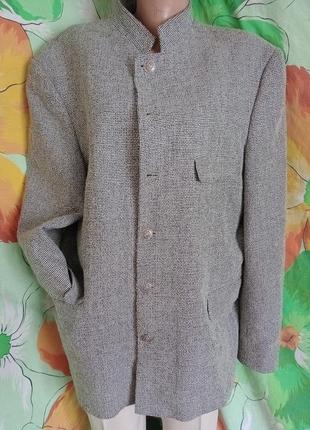 Italy. ломанную клетку. пиджак-жакет шерстяной,шерсть,wool теплый в винтажном стиле итальянский.1 фото