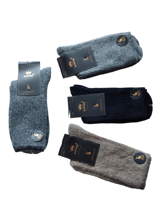 Набір 4 пари чоловічі вовняні ангорові шкарпетки корона 41-45р зимові шкарпетки без махри3 фото
