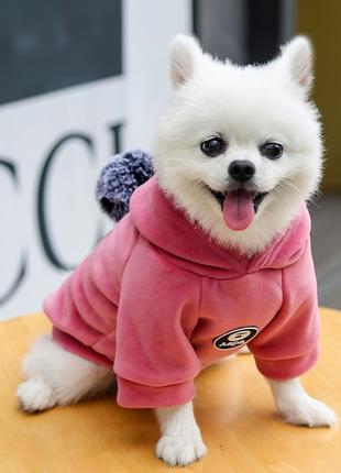 Костюм с бубоном размер l розовый спинка 32см, обхват 46см