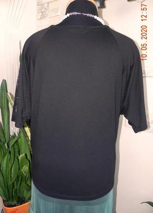 Нарядная блуза с пайетками черного цвета ( м - батал )5 фото