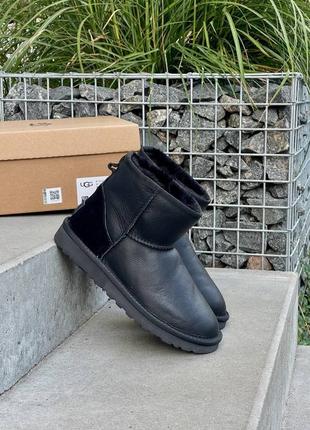 Уггі угги угг ugg classic mini black leather