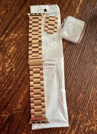 Нове! apple watch ремінець металевий 42-44 см силіконовий чехол