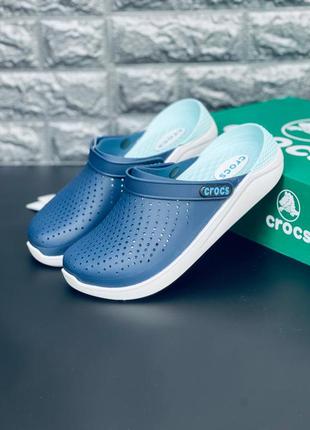 Мужские шлёпанцы crocs синие кроксы крокс 36-452 фото