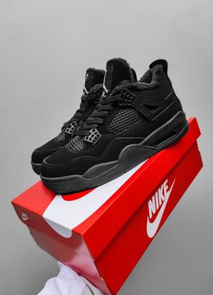 Nike air jordan 4 retro black fur5 фото