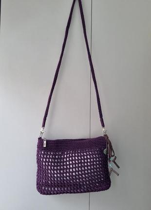Плетена сумка the sak, сумка макраме, сумка текстиль, брендова сумка, сумка кросбоді, кросбаді1 фото
